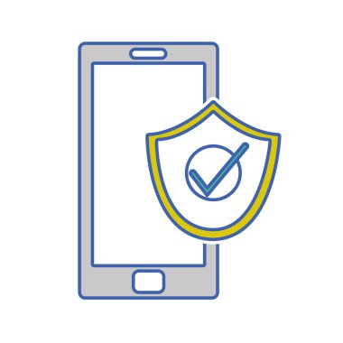 kalkan güvenlik simgesi ile Smartphone teknoloji