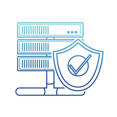 Mavi çizgili wifi yönlendirici teknoloji ile kalkan güvenlik