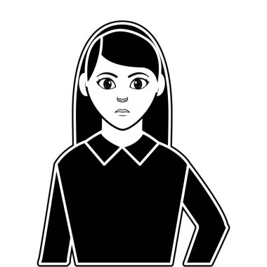 siluet avatar zarif kadın bluzu ve saç modeli ile