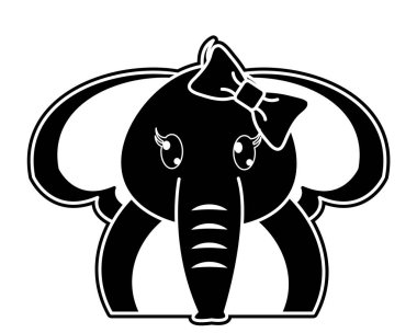 siluet çok güzel dişi fil sevimli hayvan