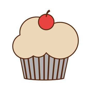 İzole cupcake tasarım