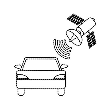 şekil araba ulaşım uydu küresel teknoloji ile noktalı