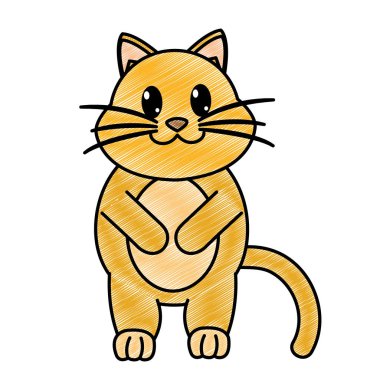 rendelenmiş çok güzel ve şirin kedi hayvan karakter