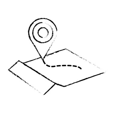 Grunge Coğrafya global harita konumu simgesiyle