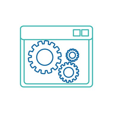 Vektör çizim tasarım site ve web yanıt veren Web sitesi ve teknoloji Tema Isolated dişli