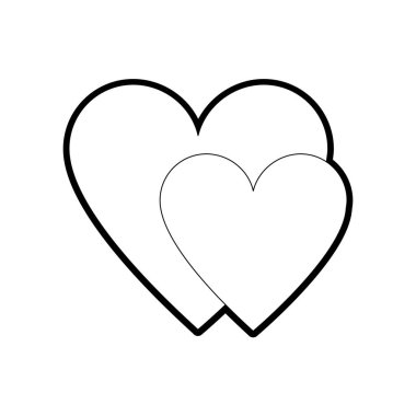 Kalp, aşk tutku ve romantik Tema izole tasarım vektör çizim