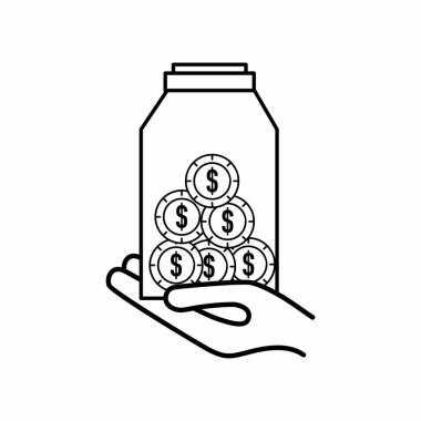 Paralar kavanoz tasarım içinde