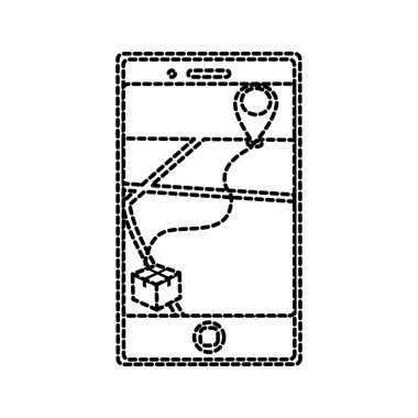 Smartphone teslim nakliye ve lojistik Tema izole tasarım vektör çizim