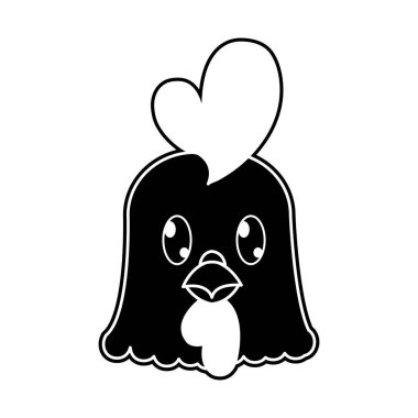 siluet horoz baş sevimli hayvan karakter