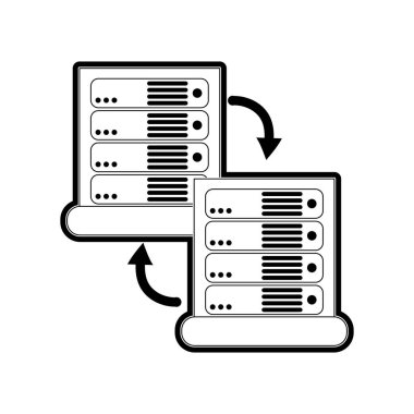 Veri Merkezi barındırma web ve Tema izole tasarım vektör çizim temel