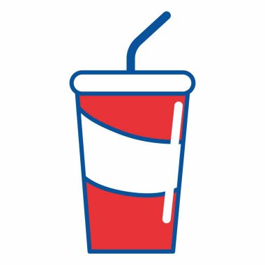 Soda simgesi içki ve içecek Tema izole tasarım vektör çizim