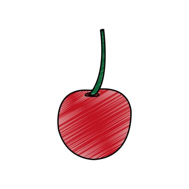 Kiraz meyve sağlıklı ve organik gıda Tema izole tasarım vektör çizim