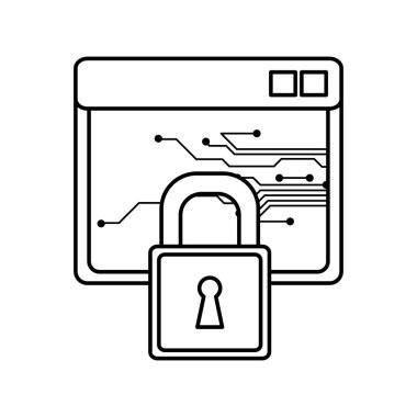 Vektör çizim tasarım site ve web yanıt veren Web sitesi ve teknoloji Tema Isolated asma kilit