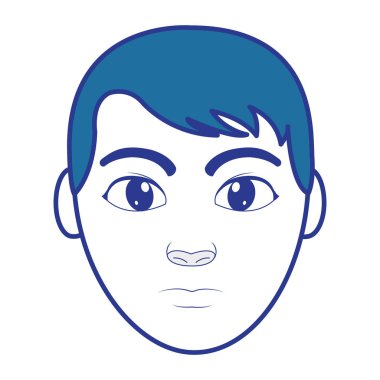 Avatar adam başı yüz ifadesi ve saç modeli ile renk