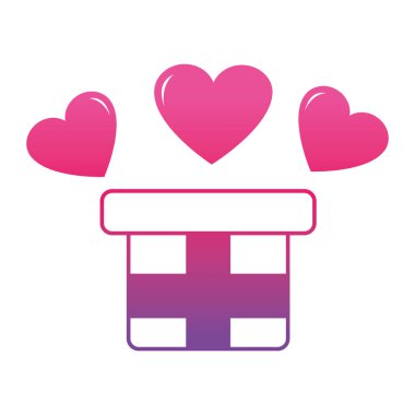 bozulmuş satır mevcut hediye kutusu ile kalpleri çizmek