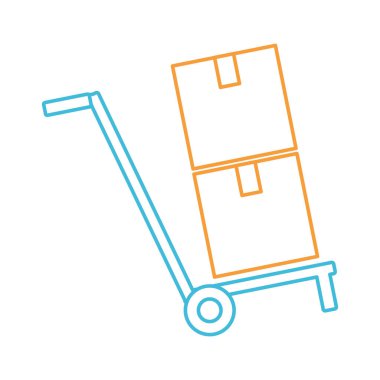 Teslimat nakliye ve lojistik Tema izole tasarım vektör çizim kutusu