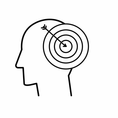 Hedef ve çözüm başarı ve strateji Tema izole tasarım vektör çizim başkanı