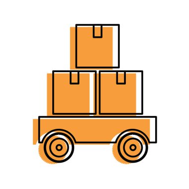 Teslimat nakliye ve lojistik Tema izole tasarım vektör çizim kutusu