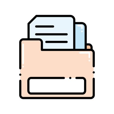 Kesikli çizgi dosya klasörü belge bilgi kağıt ile