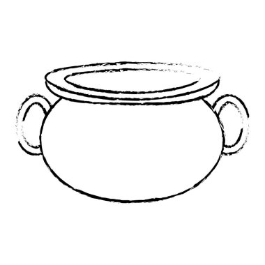 Grunge pot kazan yemek için geleneksel nesnesine