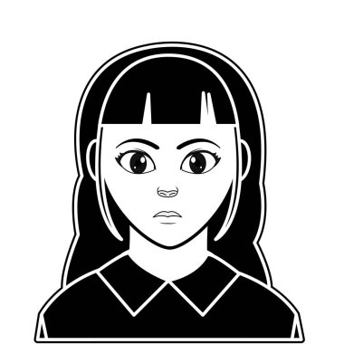 siluet avatar kadın zarif bluz ve saç modeli ile