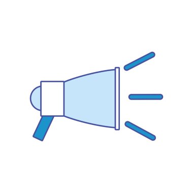 Amplifer hoparlör megafon megafon ve Tema izole tasarım vektör çizim duyurdu