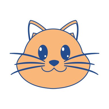 çizgi rengi mutlu kedi baş sevimli hayvan karakter