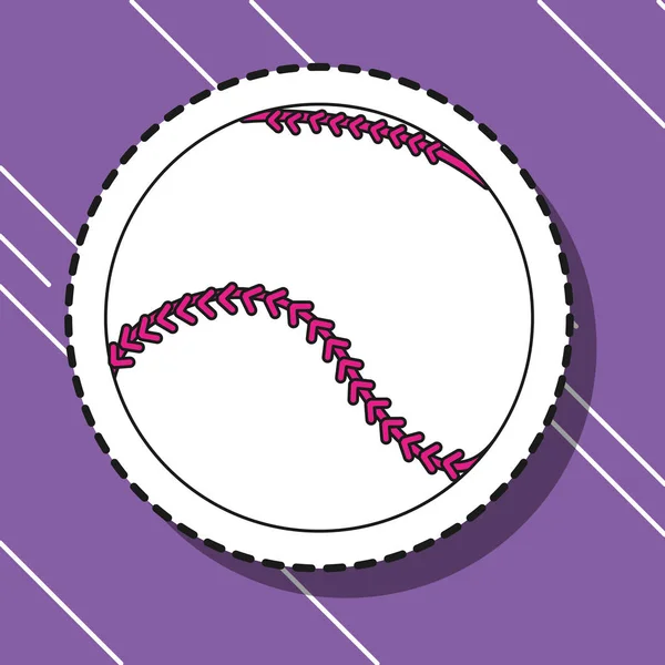 Balle de baseball patch sportif autocollant — Image vectorielle