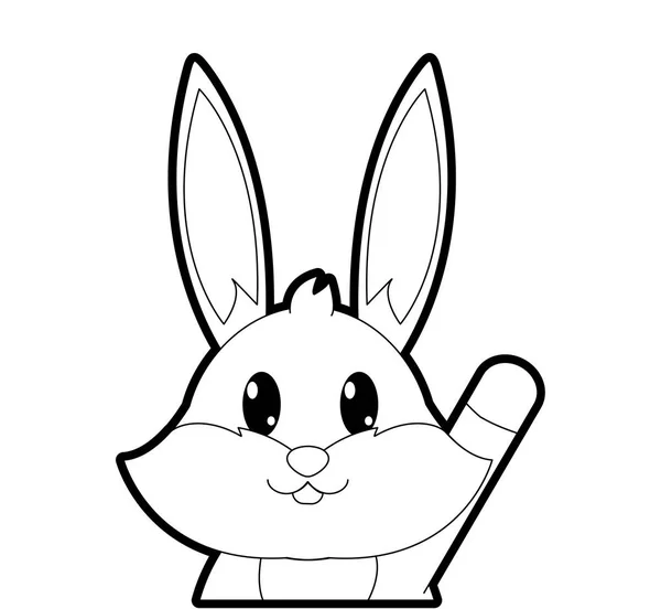 Osnovy rozkošný králík roztomilý zvířecí postava — Stockový vektor