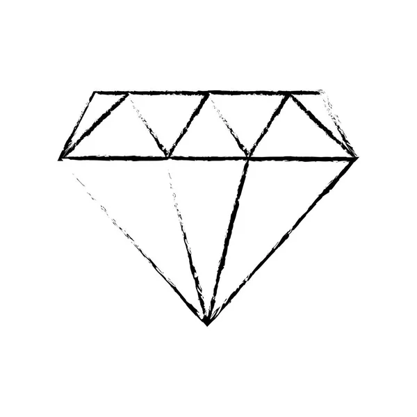 Grunge diamante pedra preciosa gema de cristal — Vetor de Stock
