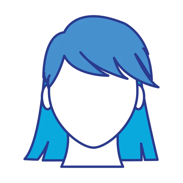 Цвет аватара женщина без лица с прической дизайн — стоковый вектор