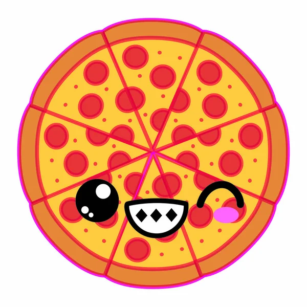 Projekt na białym tle pizza — Wektor stockowy