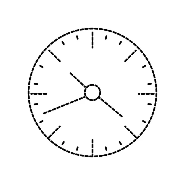 Forma punteada pared reloj redondo tiempo objeto — Vector de stock