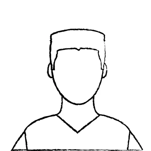 Гранж аватар человек в рубашке и по умолчанию лицо — стоковый вектор