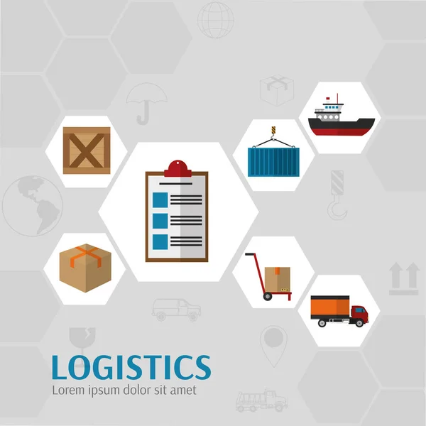 Logistik und Transportdesign — Stockvektor