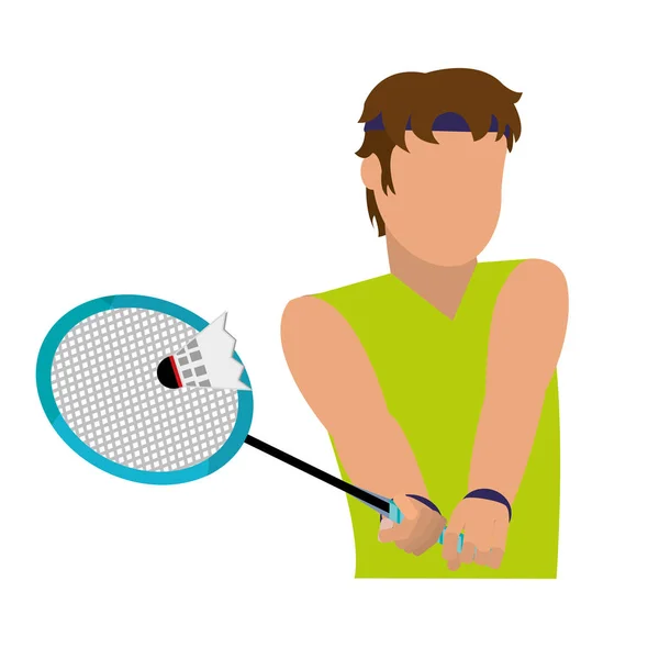 Conception du joueur de badminton — Image vectorielle