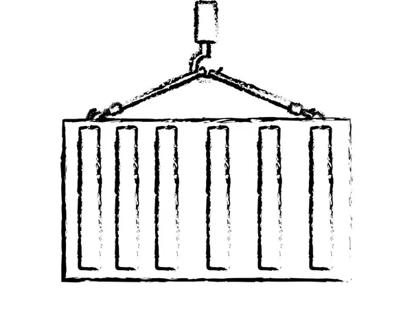 Container- und Krankonstruktion — Stockvektor