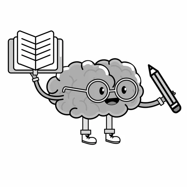 Beyin karikatür tasarım — Stok Vektör