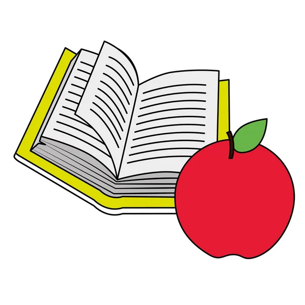 A könyv és az apple design — Stock Vector