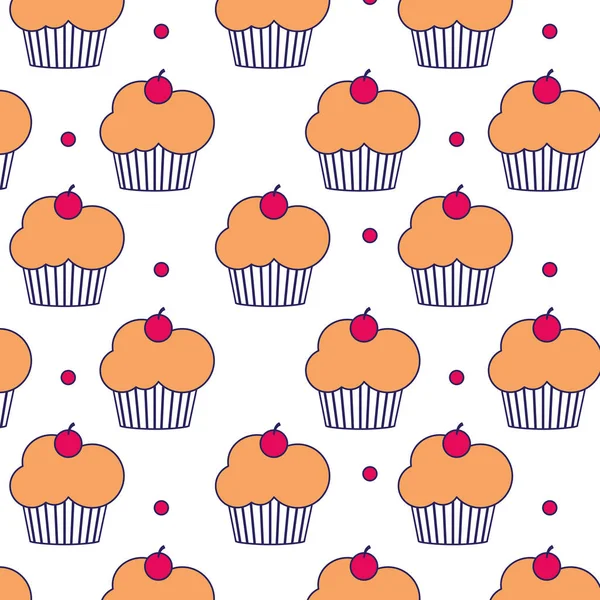 Cupcake conception de fond — Image vectorielle