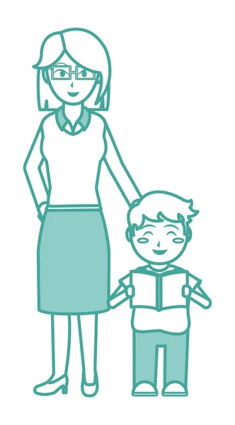 Дизайн вчителя та хлопчика — стоковий вектор