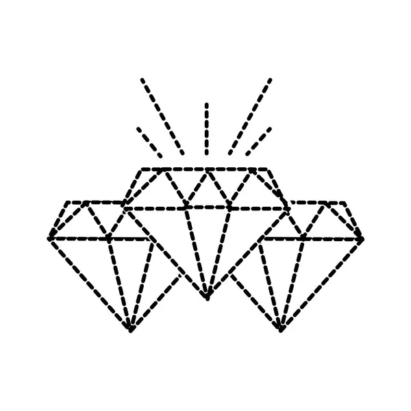 Prickade formen diamanter kristall och ädelstenar stenar — Stock vektor