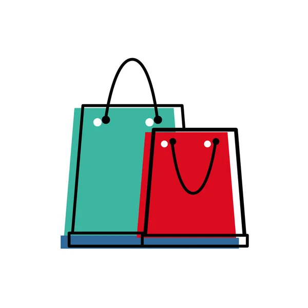 カスタム購入する色の買い物袋オブジェクトを移動 — ストックベクタ