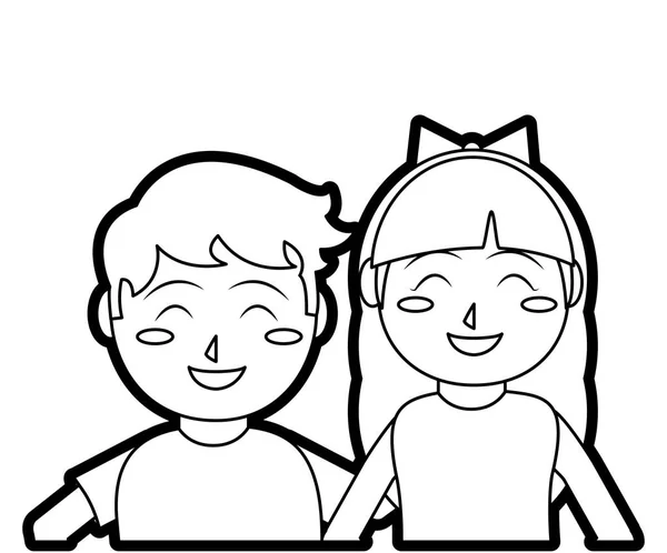 Flicka och pojke tecknade design — Stock vektor