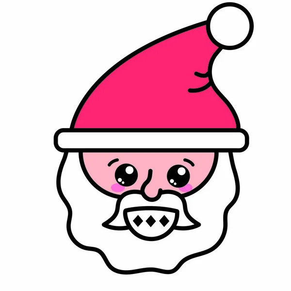 Icono Dibujos Animados Santa Feliz Navidad Temporada Tema Diseño Aislado — Archivo Imágenes Vectoriales