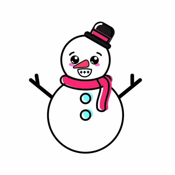 Ícone Boneco Neve Feliz Natal Tema Temporada Design Isolado Ilustração — Vetor de Stock