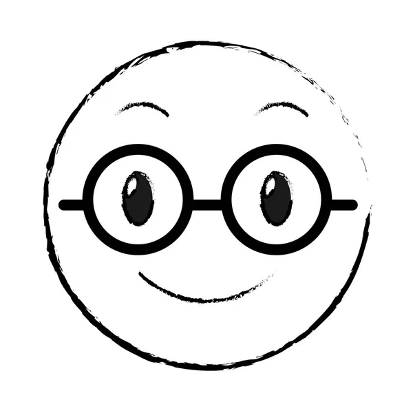 Grunge Nerd Mimik Emoji Ausdruck — Stockvektor