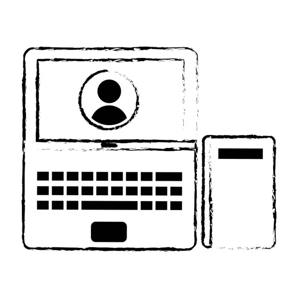 隔離されたノート パソコンのデザイン — ストックベクタ