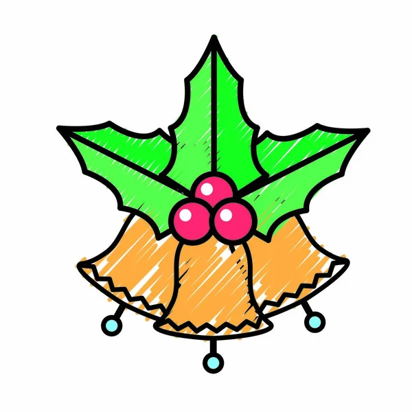 Bell Icon Merry Christmas Season Theme Isolated Design Vector Illustration — Stock Vector