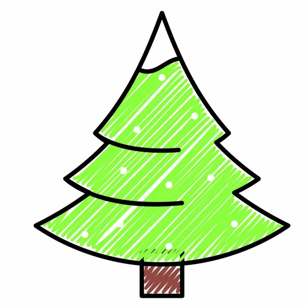 Kiefernbaum Symbol Für Frohe Weihnachten Und Jahreszeit Thema Isoliert Design — Stockvektor